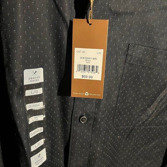 Denver Hayes Dress Shirt – Black Micro-Dot  NWT - Picture 2 of 4